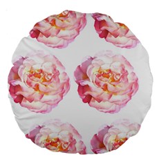 Roses Repeats I Large 18  Premium Round Cushions by kaleidomarblingart