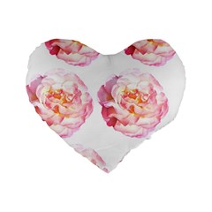 Roses Repeats I Standard 16  Premium Heart Shape Cushions by kaleidomarblingart