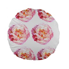 Roses Repeats I Standard 15  Premium Flano Round Cushions by kaleidomarblingart