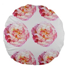 Roses Repeats I Large 18  Premium Flano Round Cushions by kaleidomarblingart