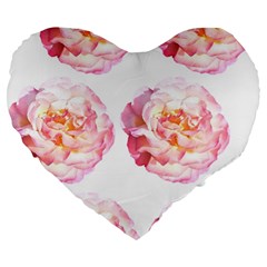 Roses Repeats I Large 19  Premium Flano Heart Shape Cushions by kaleidomarblingart