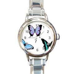 3 Butterflies Round Italian Charm Watch by SomethingForEveryone