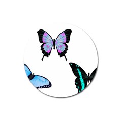 3 Butterflies Magnet 3  (round) by SomethingForEveryone