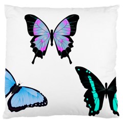 3 Butterflies Standard Flano Cushion Case (one Side) by SomethingForEveryone