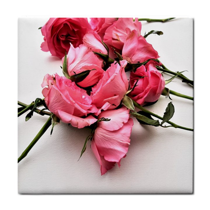 Scattered roses Tile Coaster