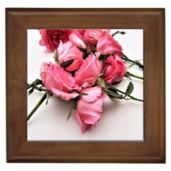 Scattered Roses Framed Tile by kaleidomarblingart