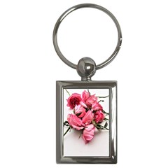 Scattered Roses Key Chain (rectangle) by kaleidomarblingart