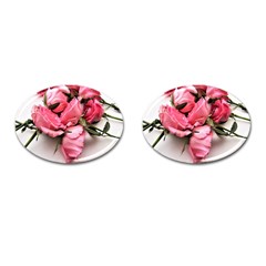 Scattered Roses Cufflinks (oval) by kaleidomarblingart