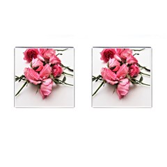 Scattered Roses Cufflinks (square) by kaleidomarblingart