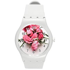 Scattered roses Round Plastic Sport Watch (M)