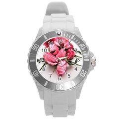 Scattered roses Round Plastic Sport Watch (L)