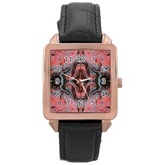 Arabesque repeats Rose Gold Leather Watch 