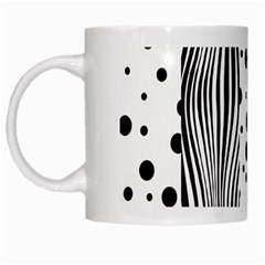 Stripes Black White Pattern White Mugs by designsbymallika