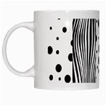 Stripes Black White Pattern White Mugs Left