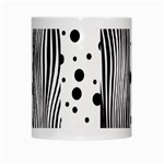 Stripes Black White Pattern White Mugs Center