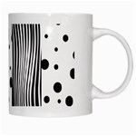 Stripes Black White Pattern White Mugs Right