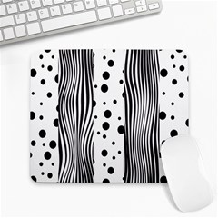 Stripes Black White Pattern Large Mousepads by designsbymallika