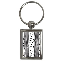 Stripes Black White Pattern Key Chain (rectangle) by designsbymallika