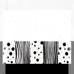 Stripes Black White Pattern Rectangular Jigsaw Puzzl by designsbymallika