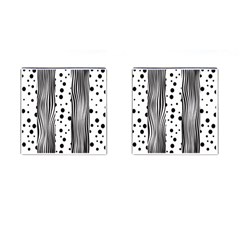 Stripes Black White Pattern Cufflinks (square) by designsbymallika