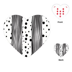 Stripes Black White Pattern Playing Cards Single Design (heart) by designsbymallika