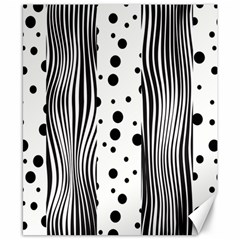 Stripes Black White Pattern Canvas 8  X 10  by designsbymallika