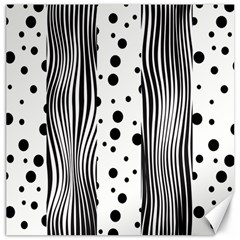 Stripes Black White Pattern Canvas 20  X 20  by designsbymallika