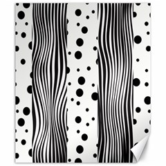 Stripes Black White Pattern Canvas 20  X 24  by designsbymallika