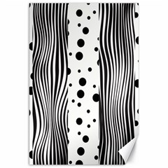 Stripes Black White Pattern Canvas 20  X 30  by designsbymallika