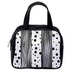 Stripes Black White Pattern Classic Handbag (one Side) by designsbymallika