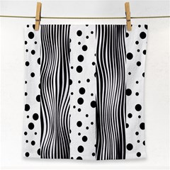 Stripes Black White Pattern Face Towel by designsbymallika