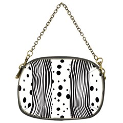 Stripes Black White Pattern Chain Purse (one Side) by designsbymallika