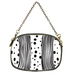 Stripes Black White Pattern Chain Purse (two Sides) by designsbymallika