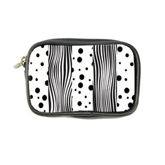 Stripes Black White Pattern Coin Purse by designsbymallika