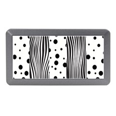 Stripes Black White Pattern Memory Card Reader (mini) by designsbymallika