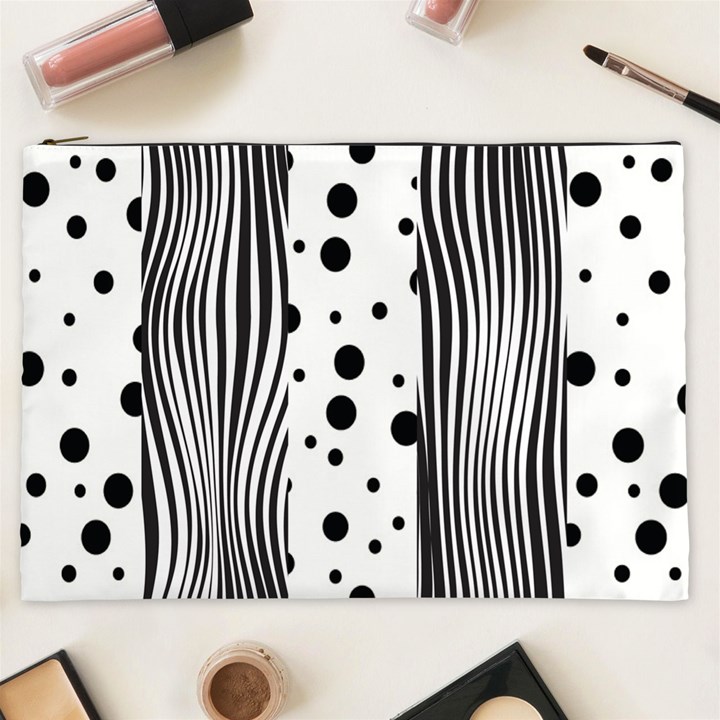 Stripes Black White Pattern Cosmetic Bag (XXL)