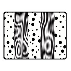 Stripes Black White Pattern Double Sided Fleece Blanket (small)  by designsbymallika