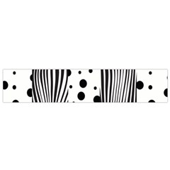 Stripes Black White Pattern Small Flano Scarf by designsbymallika