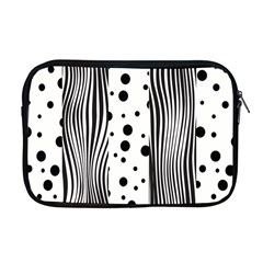 Stripes Black White Pattern Apple Macbook Pro 17  Zipper Case by designsbymallika