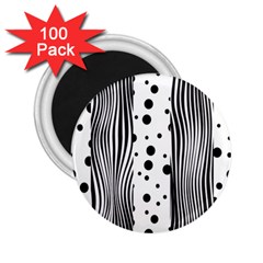 Stripes Black White Pattern 2 25  Magnets (100 Pack)  by designsbymallika