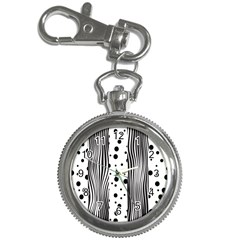 Stripes Black White Pattern Key Chain Watches by designsbymallika