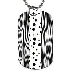 Stripes Black White Pattern Dog Tag (one Side) by designsbymallika