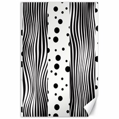 Stripes Black White Pattern Canvas 24  X 36  by designsbymallika