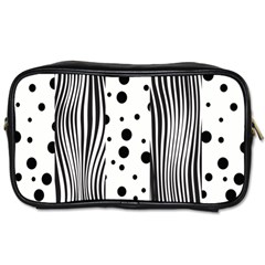 Stripes Black White Pattern Toiletries Bag (two Sides) by designsbymallika