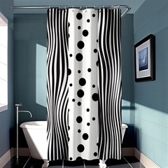 Stripes Black White Pattern Shower Curtain 36  X 72  (stall)  by designsbymallika