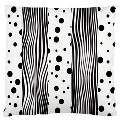 Stripes Black White Pattern Large Cushion Case (two Sides) by designsbymallika