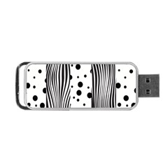 Stripes Black White Pattern Portable Usb Flash (one Side) by designsbymallika