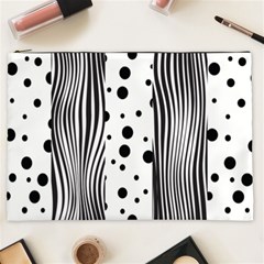 Stripes Black White Pattern Cosmetic Bag (xxl) by designsbymallika