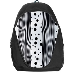 Stripes Black White Pattern Backpack Bag by designsbymallika