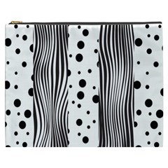 Stripes Black White Pattern Cosmetic Bag (xxxl) by designsbymallika